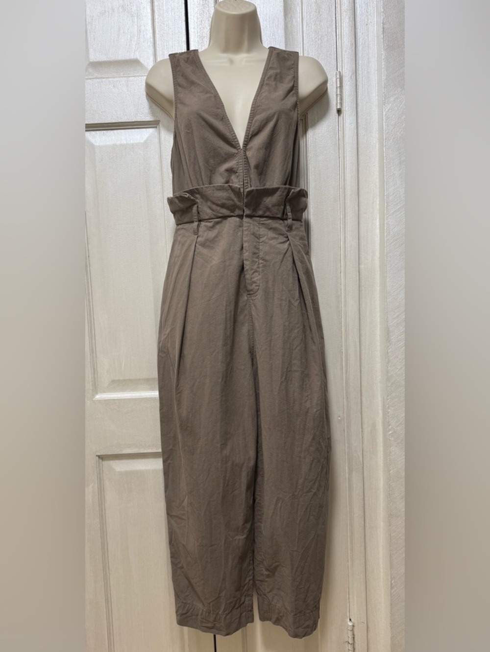 Free People Size S/P Paperbag Peasant Cropped Jumpsuit